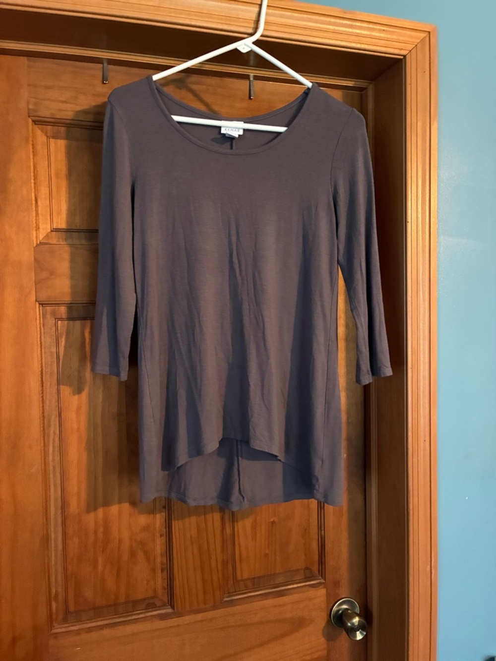 Kenar Slate Scoop Neck Long Sleeve Tunic